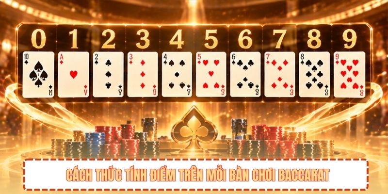 Cách thức tính điểm trên mỗi bàn chơi Baccarat